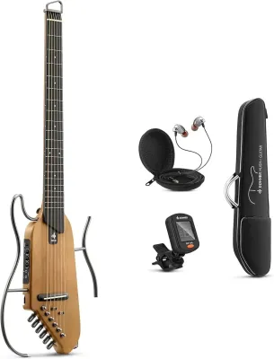 Donner HUSH I Silent Acoustic Travel Guitar for Quiet Practice Give Beginner Headless Mute Electric Electronic Guitar HUSH-XFast shipping