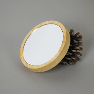  【COD】Portable Cosmetic Mirror Wooden Mirror with Handle Portable Makeup bamboo Hand Mirror with Comb