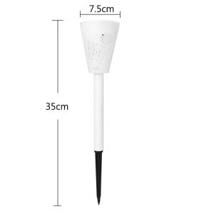 LED Outdoor lighting/ Solar lamp White shell White/ Rainbow dimming light Waterproof Hollow butterfly pattern For garden lawn outdoor solar decorative ligths Use solar panel power 5W