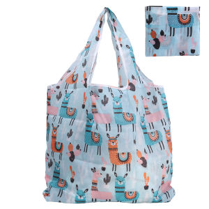 กระเป๋ากระเป๋ารักษ์โลกใช้ซ้ำได้ถุงช้อปปิ้งพับได้ขนาดใหญ่หลากสีสำหรับผู้หญิงถุงผ้าโททพิมพ์ลายการ์ตูนแมวมะนาว