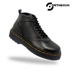 ORTHERUN - Sepatu Docmart Wanita Tali 8 Hole Sepatu Boots Wanita High Sepatu Sneakers Boots Wanita Hitam Casual Formal