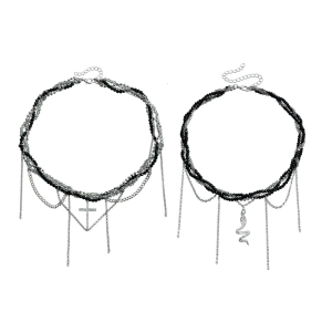 Elegant Rhinestones Crosses Pendant Necklace With Snake Chain Accessory for Fashionable Women Seek Unique Styles