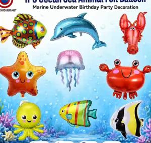 Ocean Sea Animal Foil Balloon Marine Underwater Birthday Party Decoration