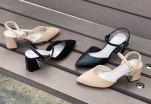 CG064 - GIÀY CAO GÓT MŨI NHỌN GẮN GÓT SẮT THỜI TRANG CAO CẤP ANNA