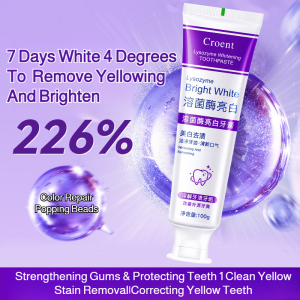 Oral Antibacterial Lysozyme Toothpaste Whitens and Removes Yellowing and Bad Breath Freshens Breath Mint Flavor Prevents Moths and Stains Family Pack口腔抑菌溶菌酶牙膏