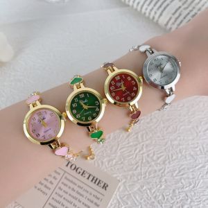 New fashion temperament watch trend simple temperament ins wind peach heart bracelet womens watch adjustable pull-out bracelet