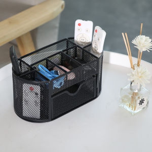 Hộp bút kim loại để bàn đa năng 9 NGĂN CÓ NGĂN KÉO RỜI BO VIỀN đựng đồ dùng học tập đồ dùng văn phòng tiện lợi