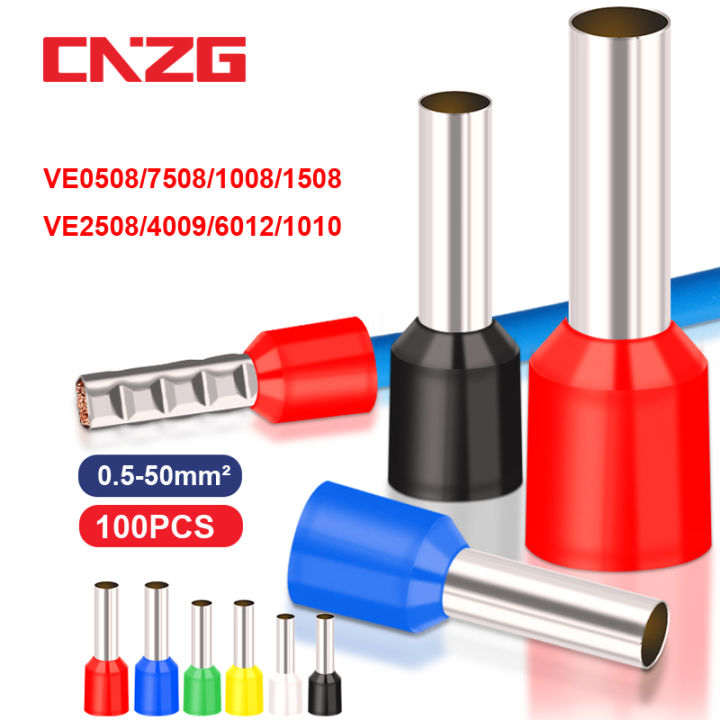 100Pcs Electric Wire Conector Crimp Connectors Wire Ferrule Terminal