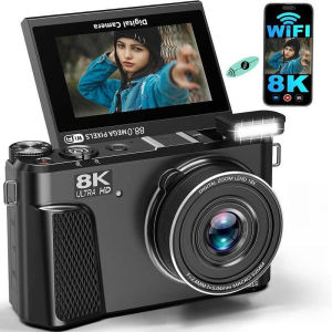 WD300 Camera 8K Digital Camera for Photography camera for vlogging88MP18X digital zoom,3.0-inch flip screen.