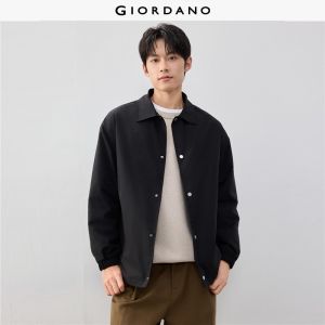 Giordano Beau Monde Men Turndown collar snap buttons jacket Free Shipping 13076989