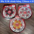 Đĩa X1R lòng nhôm size 220mm 4 lỗ thông dụng : Wave 110, Fu led, Vario 125, Exciter 135. 