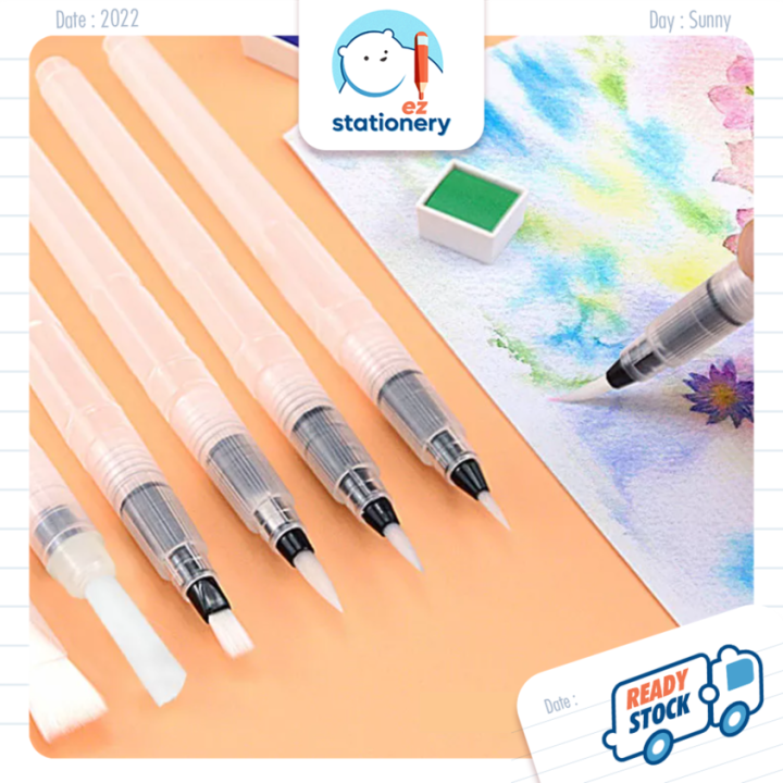 🇲🇾 Ready Stock Water Brush Pen Fine Point Portable Watercolor Paint ...