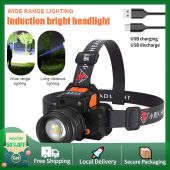 T8 Glare Zoom Headlamp Flashlight Sensor torch light Waterproof USB Rechargeable Outdoor Super Bright Headlight