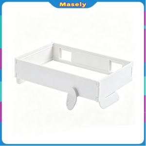 Masely 1Pcs Foldable Trash Bag Holder Wall Hanging Storage Rack Household Kitchen Waste Bag Bracket White