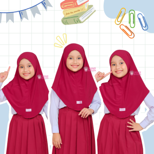 HoneyBlossom - Hijab Anak Sekolah TK SD / Kerudung Anak Perempuan / Jilbab Anak Perempuan / Bergo Anak 0-11 Tahun Jersey import Korea