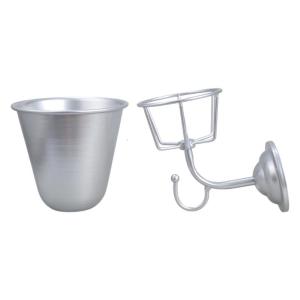 Handcraft Wall Vessel Metal Container Vase Hanging Organizers Artificial Holder for Kitchen or Bathroom Decors