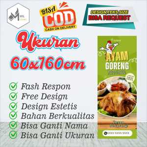 Spanduk Banner  60x160 Cm Ayam Goreng Ijo Free Custom Design