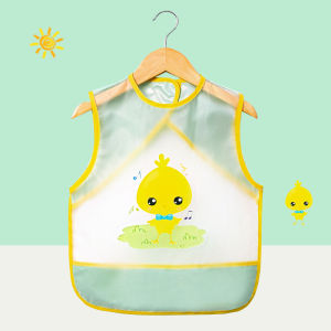 Baby eating bib waterproof childrens smock for boys and girls reverse dressing summer sleeveless wash-free apron baby bib