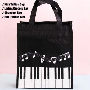 [MSIA SHIP] NOVELTY Black Elegant Piano Keyboard Design Tuition Multipurpose Bag & Pencil Box Beg Serbaguna & Bekas Pensil Warna Hitam Kids Lady Library Grocery Eco-friendly Shopping Market Student Children Compartment Budak Sekolah Hadiah 补习 书包 环保 购物袋