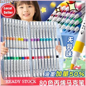 48/60/80 pcs Acrylic marker pen waterproof does not fade DIY album graffiti pen set childrens brush hand-painted quick-drying color painting