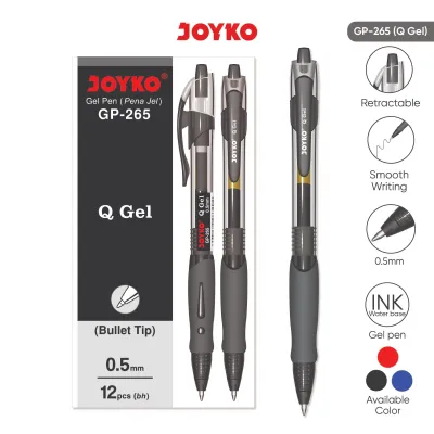 JOYKO Pulpen Gel 1 Pack GP-265 Q Gel 0.5mm Isi 12 Pcs