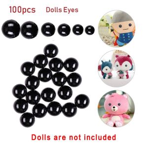 LUXURYLYN 100pcs Black Safety Eyes Plastic 2~20mm Animal Puppet Crafts Children Kids Toys For Bear Doll