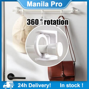 4pcs No-Drill 360° Rotation Swivel Retractable Hooks Strong Adhesive for Towel Curtain Rods