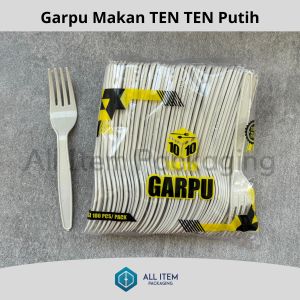 Garpu Makan TEN TEN Putih / Garpu Makan Plastik Kuat isi 100 Pcs