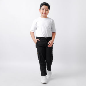 zweckout label Celana Panjang Anak Laki Laki Cargo Slim Fit Kargo Usia 2 - 12 Tahun Army