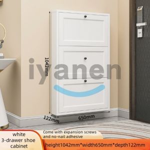 Wall Mounted Shoe Cabinet Metal Shoes Rak Multi-layer Kasut Almari Hanging Tipping Almari Kasut Bertutup Large-Capacity鞋柜