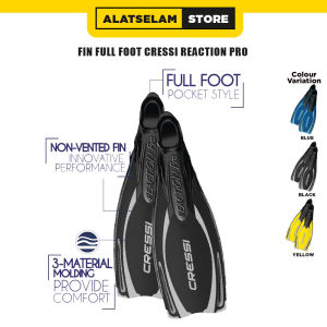 Fin Full Foot Cressi Reaction Pro – Championship Fin / Fin Scuba Diving / Kaki Katak Cressi Diving / Fin Snorkling