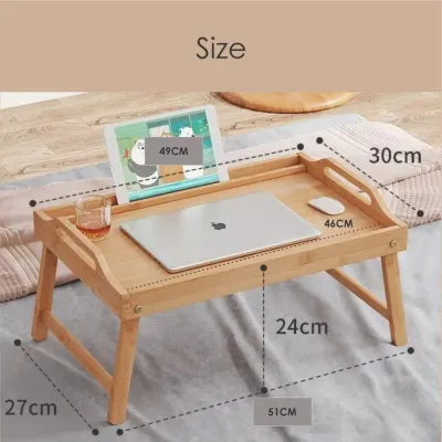 Wooden Table Bamboo Table Folding Simple office Writing Desk Bedside Table Meja Belajar Bed Table Tray Meja Bamboo桌子
