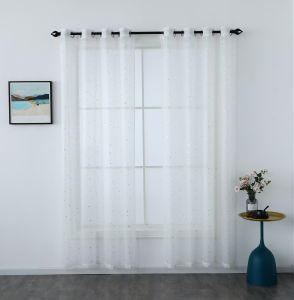 Design for 2024 Star printed emerald green apricot color curtain window with rings high quality makapal at mahaba blackout curtain for home bedroom and living room