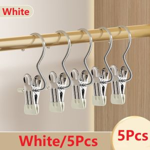 5/10Pcs Stainless Steel Clothes Drying Clips with Hook Windproof Clothes Clips Multi-function Coat hanger