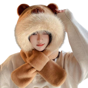 Scarf Cute Hat Ear Protection Thickening Keep Warm Soft and Comfortable Multi-purpose Fashion Styling