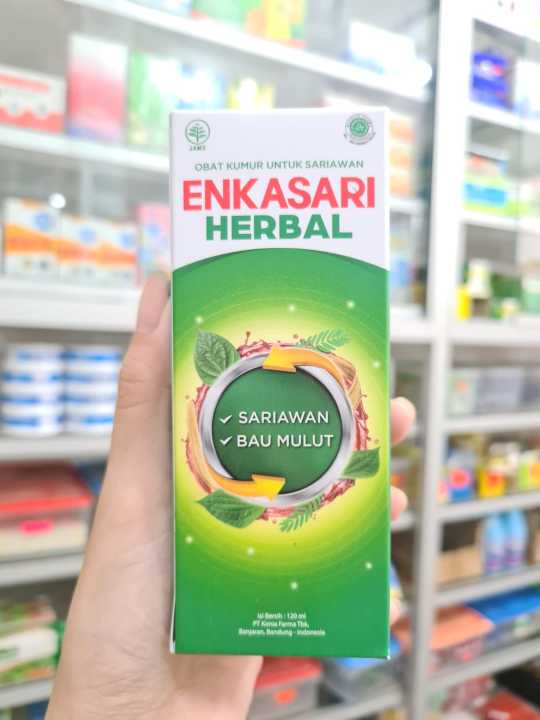 OBAT KUMUR SARIAWAN ENKASARI HERBAL 120ML BAU MULUT NAFAS SEGAR SARIAWAN GUSI BENGKAK