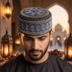 GOOTRADES Round Islam Flat Cap Ethnic Style Breathable Embroider Bonnet Beanie Turban Hats Thin Ramadan Hat Men
