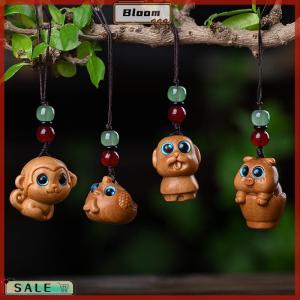 Follow Get New[Bloom Z] 1 12Pcs Creative Twelve Zodiac Carving Wooden Keychain Pendant Chinese Zodiac Wood Carving Phone Chain Bag Decoration Gifts