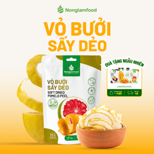 Vỏ Bưởi Sấy Dẻo NONGLAMFOOD Hàng Chuẩn Xuất Khẩu Hương Vị Chua Ngọt Hài Hòa Trái Cây Sấy Dẻo Ăn Vặt Văn Phòng Túi 25g