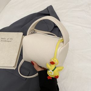 DINAH with Pendant Pillow Handbag Soild Color Luxury Women Clutch Purse Casual Zipper Boston Crossbody Bag Daily