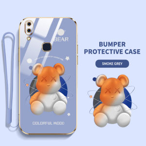 เคสโทรศัพท์ YBD สำหรับ Vivo V11 Pro V9 Y85 Y97เยาวชน V11i Vivo 1804 1726 1727ไล่ระดับสีนิ่มโปร่งใสหมีรุนแรงการ์ตูนเคสโทรศัพท์กันกระแทกพร้อมเลนส์คลุมทั้งหมดกรอบป้องกันกล้อง