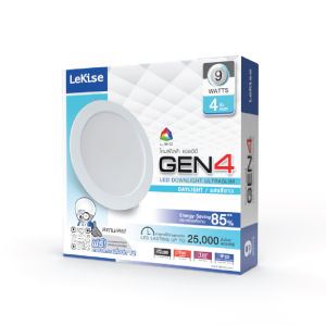 1แถม1 โคมไฟดาวน์ไลท์ LED LeKise Ultra Slim Gen4 ฝังฝ้า เดย์ไลท์ ประหยัดไฟ บางเฉียบ