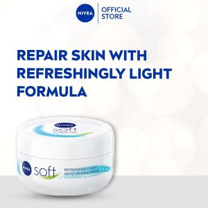 NIVEA Body Refreshingly Soft Moisturizing Cream 200 ml / Skin Care / Moisturizer / Hand Cream / Heel Balm / Elbow Balm (Losen Badan)