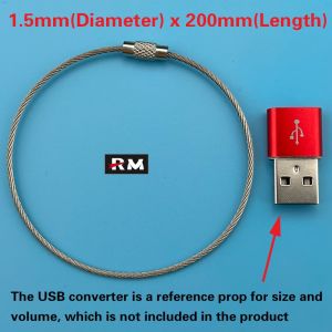 20PCS EDC Stainless Steel Wire Keychain Ring Key Cable Key Ring Locking Luggage Tag Rope Keyring Loops for Outdoor Hiking Survival Tool