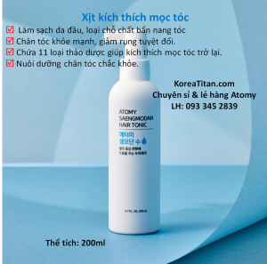 Dung dịch xịt thảo dược ngăn rụng tóc da đầu chắc khoẻ thẩm thấu nhanh và kích thích mọc tóc trở lại 200ml - Atomy Saengmodan Hair Tonic - 애터미 생모단수 - Атоми тоник Сэнмодан