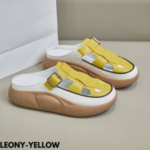 SEPATU WANITA MINIMAL SLIDES TRAVEL COMFY STYLE PRAKTIS MODEREN BAGUS COMFY BAHAN PU IMPORT LEONY