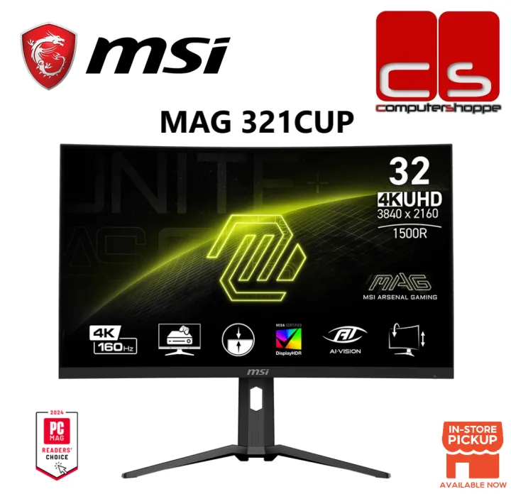 MSI MAG 321CUPDF 31.5'' UHD 160HZ 1MS FREESYNC HDR VA Curve 1500R Gaming Monitor