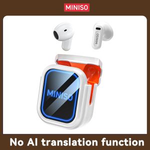 MINISO MS109 Wireless Headphones AI Language Translator Earbuds Real-time Language Translation Bluetooth IPX5 TWS Bluetooth 6.0 with LED Display Business Headphones Microphone IPX5 Waterproof Hi-Fi Sound