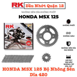 Honda MSX 125 Bộ Nhông Sên Dĩa RK Thông Số Zin Nhông 15T - Dĩa 34T Sên 420SBT 106L