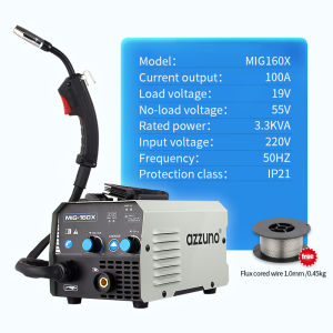 AZZUNO Gasless Inverter Portable Welding Machine mig Flux Cored Welding Machine 110A+ FREE wire